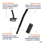 Bomba Tereré Chimarrão Aço Inox 21cm Com Rosca Preto - Wp