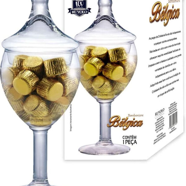 Bomboniere Bégica Em Vidro - 30x21 Cm - Ruvolo