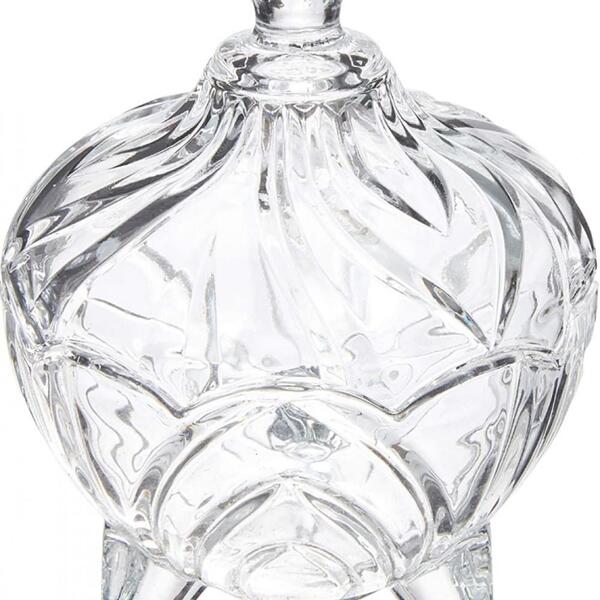 Bomboniere Com Pé De Cristal Com Tampa Fruit 9,5 X 13cm Lyor