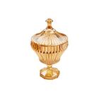 Bomboniere Com Pé Em Cristal Lyor Renaissance 11 5x21cm Âmbar