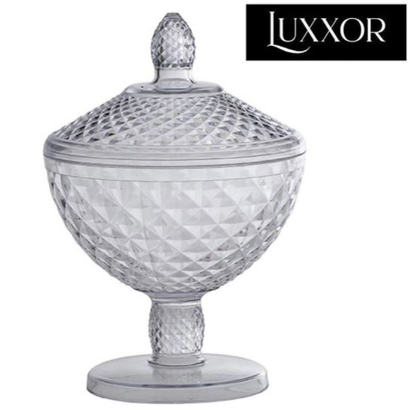 Bomboniere De Acrílico Luxxor Com Pé E Tampa 1 5l 25x18cm
