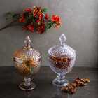 Bomboniere De Cristal Com Pe E Tampa Perseu 28cm Lyor 6648