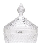 Bomboniere De Cristal Com Pe E Tampa Perseu 28cm Lyor 6648