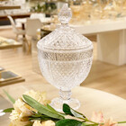 Bomboniere De Cristal Com Pe E Tampa Perseu 28cm Lyor 6648