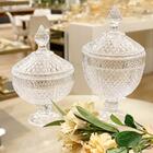 Bomboniere De Cristal Com Pe E Tampa Perseu 28cm Lyor 6648