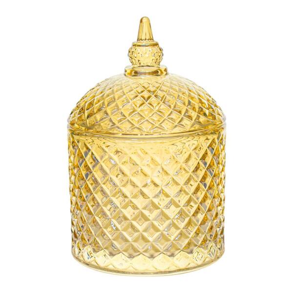 Bomboniere De Vidro 14cm Âmbar Espelhado - Casambiente