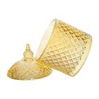 Bomboniere De Vidro 14cm Âmbar Espelhado - Casambiente