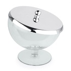 Bomboniere De Vidro Com Tampa Aço Inox Andrea Forma Inox