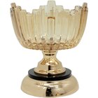 Bomboniere Decorativo Luxo Em Bronze De Vidro Com Tampa 25cm