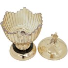 Bomboniere Decorativo Luxo Em Bronze De Vidro Com Tampa 25cm