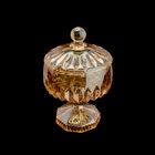 Bomboniere Em Cristal Com Pé Wolff Louise 11x18cm Ambar