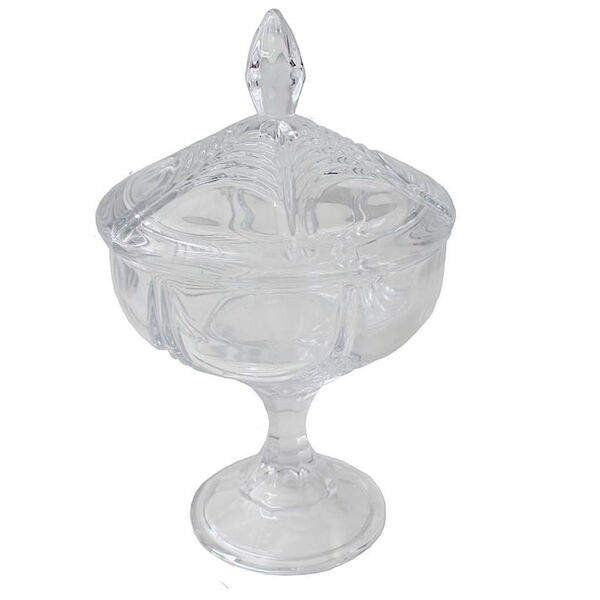 Bomboniere Em Cristal Com Pedestal - 24 Cm - Orion Bohemia