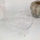 Bomboniere Grande De Vidro Transparente Com Tampa E Pezinho