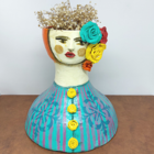 Boneca Cachepot Cerâmica Delly Figueiredo 26cm