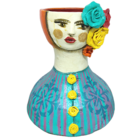 Boneca Cachepot Cerâmica Delly Figueiredo 26cm