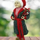 Boneca Mamãe Noel Decoração Pijama Roupão Com Presentes 47cm