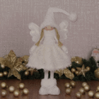 Boneco Anjo Tecido Branco 50x18x18cm Cromus