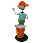 Boneco Com Bicicleta De Ferro Para Enfeite E Decoraçao De Jar