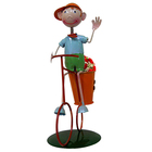 Boneco Com Bicicleta Enfeite E Decoraçao Jardim Casa Flores (