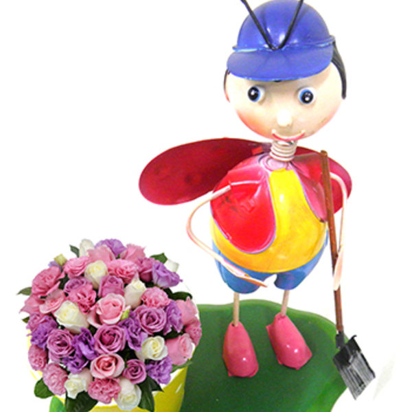 Boneco De Ferro Joaninha Para Enfeite E Decoraçao De Jardim B