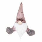 Boneco de Natal Gnomo Noel Tecido Rosé 22x10x19cm Grillo