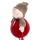 Boneco De Natal Menino Em Pé Vermelho E Marrom 20 X12cm - D'r