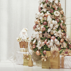 Boneco de Natal Papai Noel Tecido Dourado 47x30cm Cromus