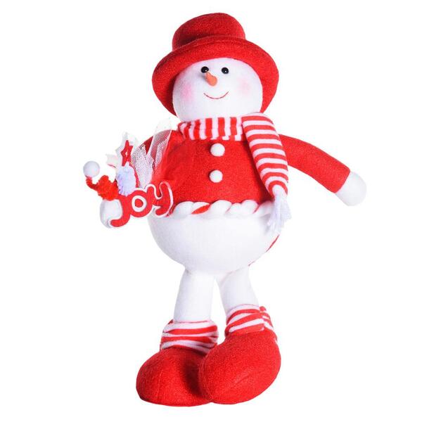 Boneco De Neve Com Enfeites Joy Vermelho 32x20x10 1101440