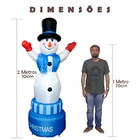 Boneco De Neve Inflavel Giratorio 1 80 M Para Decoracao De Na