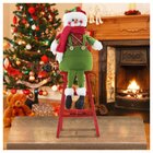 Boneco De Neve Natal Em Tecido Escada 51cm