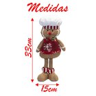 Boneco Natal Decoração Biscoito Ginger Cozinheiro Mesa 33cm