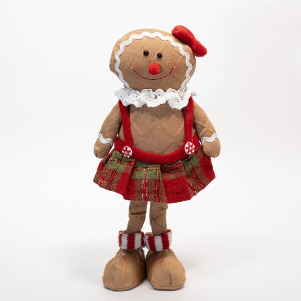 Boneco Natal Decoração Biscoito Ginger Enfeite De Mesa 28cm