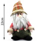 Boneco Natal Decorativo Papai Noel Tecido Xadrez 22cm