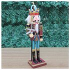 Boneco Natal Papai Noel Madeira Guarda Quebra Nozes 30cm