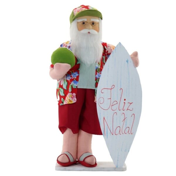 Boneco Natal Papai Noel Surfista Natalino 80cm