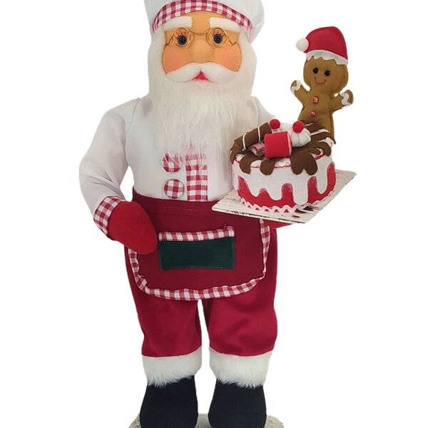 Boneco Natalino Papai Noel Confeiteiro Chefe De Cozinha 50cm