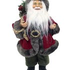 Boneco Papai Noel Com Casaco Saco Presentes Decoração 31cm