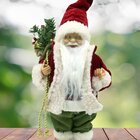 Boneco Papai Noel Tradicional Casaco Saco Com Presente 40cm