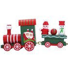 Boneco Papai Noel Trenzinho De Madeira Decor Verde Natal