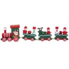 Boneco Papai Noel Trenzinho De Madeira Decor Verde Natal