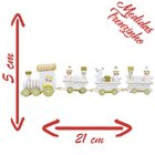 Boneco Papai Noel Trenzinho De Madeira Dourado Branco Natal