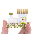 Boneco Papai Noel Trenzinho De Madeira Dourado Branco Natal