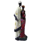 Bonecos Casal Africano Decorativa Decoracao De Resina Enfeite