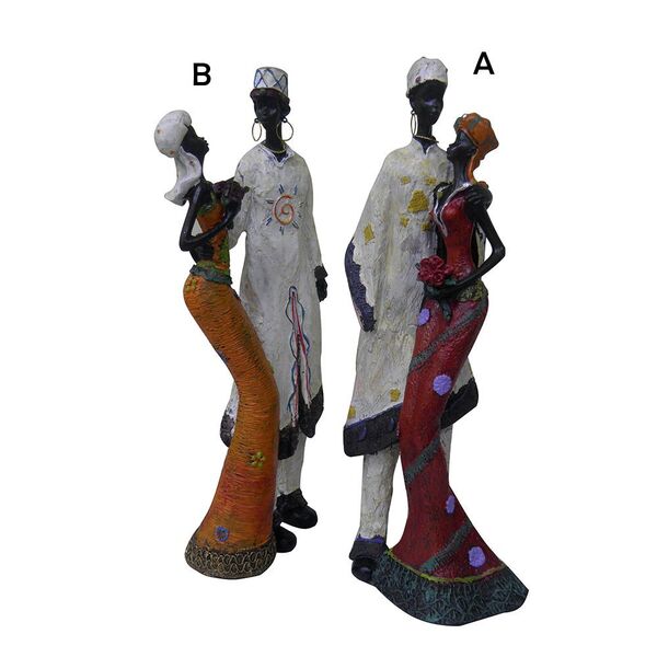 Bonecos Casal Africano Decorativa Decoracao De Resina Enfeite