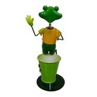 Bonecos Casal Sapo Com Bicicleta Enfeite E Decoracao Jardim C