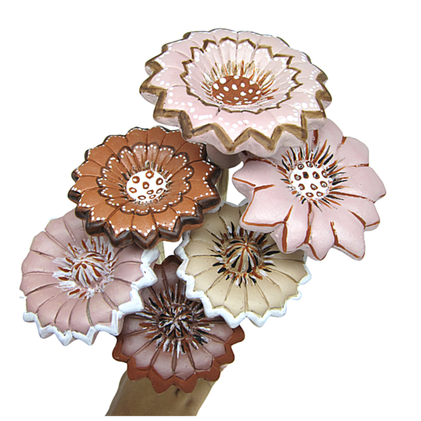 Boquê 6 Flores 7 Cm (haste 37cm) Vale do Jequitinhonha (Ana R