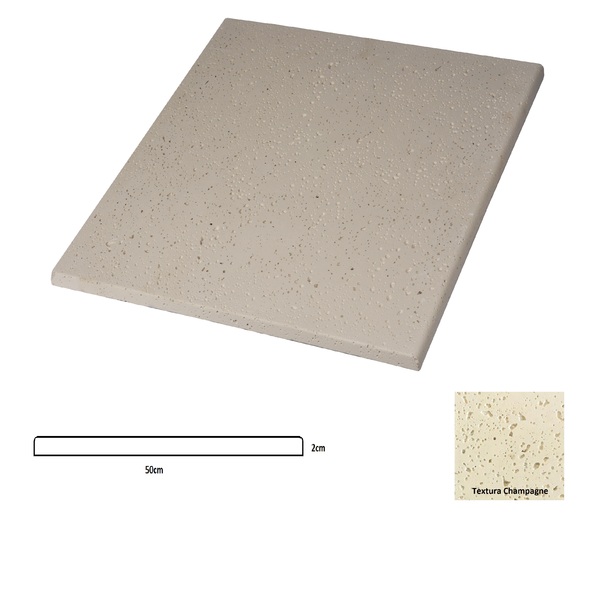 Borda Atérmica Piscina Linha Prime SBF  50x50x2cm Champagne -