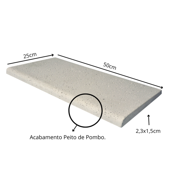 Borda Atérmica Piscina Peito De Pombo 50x25x2x1,5cm Cinza  -