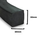 Borracha Esponjosa Vedação Macia Retangular 20mmx20mm - 25m
