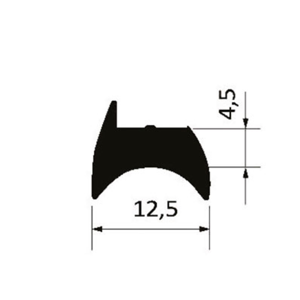 Borracha Gua-212b Vedacao Janela Vitro Cunha Vidro 4mm Rolo 5